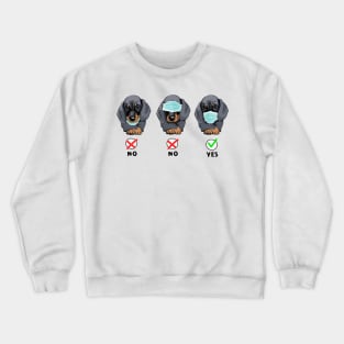 Funny Dachsund Wearing Mask Cute Dog Lover Gift Crewneck Sweatshirt